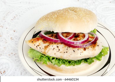 Top View Grilled Chicken Sandwich