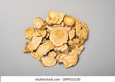 top view herb QianHu or Peucedani Radix or Whiteflower Hogfennel Root