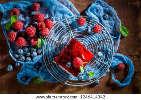 Image, Stock Photo Raspberries smoothie bowls