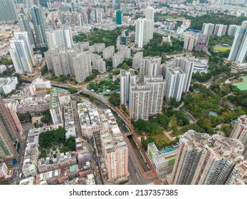 Top View Of Hong Kong Kowloon Side