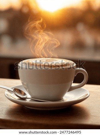 Similar – Image, Stock Photo Bubbles from milk foam on coffee cup in quarter view