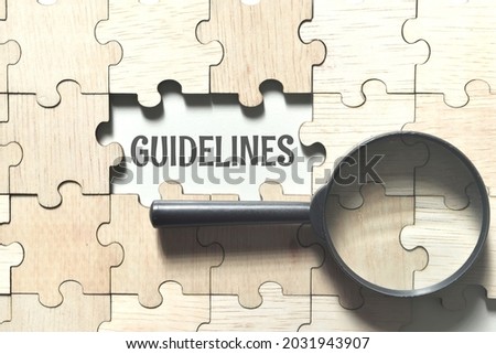 Top view image of missing pieces puzzle with Guidelines wording