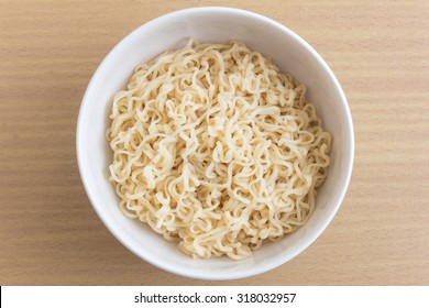 Top View Of Instant Noodles In A Bowl 