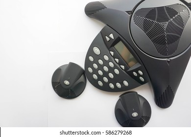 top view of IP conference phone and portable speaker phone