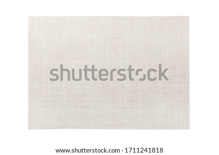 Top view of isolated white placemat for food. Empty space for your design.