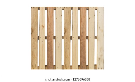 top view of isolated wood pallet on the white background 