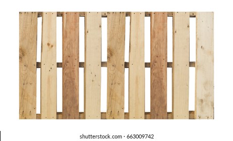 Top View Of Isolated Wood Pallet On The White Background 