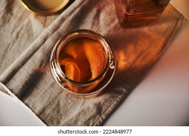 Top View Jar Kombucha Grey