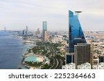 Top view Jeddah city beach Saudi Arabia - Red Sea corniche View , Waterfront