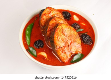 Top View Of King Fish Curry.