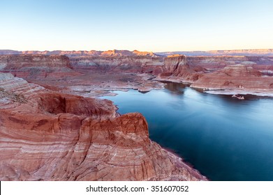 top view of lake Powell and Glen Canyon in Arizona