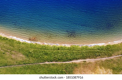 Top View Of The Lakeshore In A Summer Park