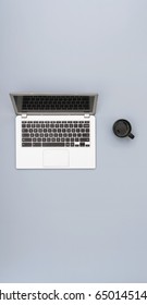 Top View Laptop Tall Banner Mockup