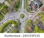 Top view of a large roundabout in Putten in the Netherlands