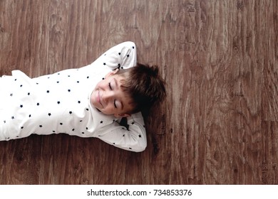 Top view little boy