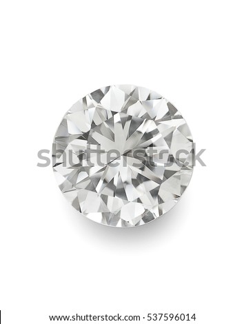 top view of loose brilliant round diamonds on white background with shadow high quality