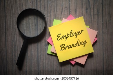 Top View Magnifying Glass With Employer Branding Wording