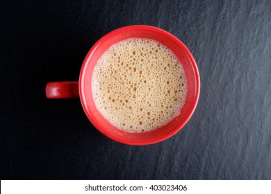 Top View Of Milk Tea Or Also Known As Teh Tarik In Malaysia