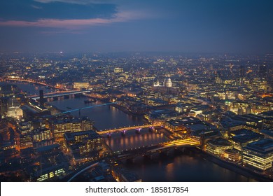 Top View, Millennium Bridge And St. Paul's Cathedral, London City 