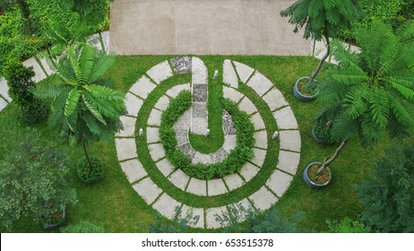 Top View Of Modern Garden Design