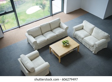 Top View Of Modern Living Room.