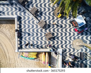 Top View of Mosaic and Beach, Cascais, Portugal