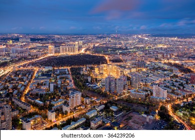 Top View Of Moscow City Skyline