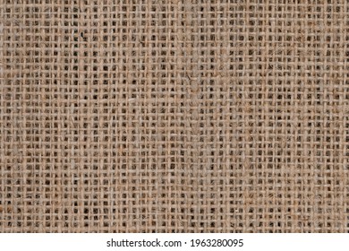 Top View Of Natural Brown Hessian Or Burlap Cloth Or Gunny Sack, Formed Of Jute. Abstract Texture Background