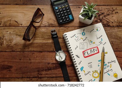 Top View Note Book Writing Plan Stock Photo 718242772 | Shutterstock
