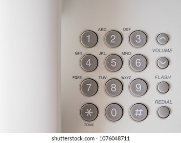 Top View Of Number Keypad On Office Telephone