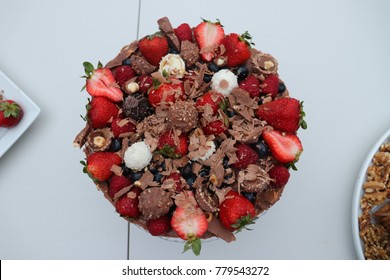 Top View Of A Nutella Cheesecake On Dessert Table