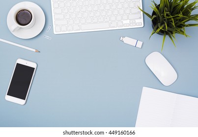 Top View Office Desk Stock Photo 449160166 | Shutterstock