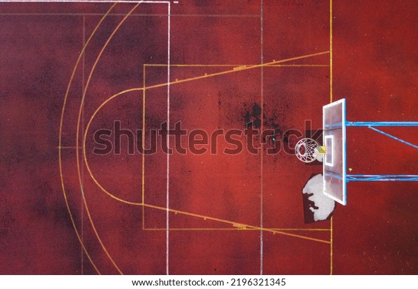 Top View Old Basketball Court Stock Photo 2196321345 | Shutterstock