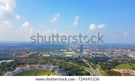 Top view on Munich city Germany by day