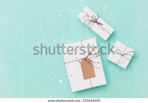 Top View On Nice Christmas Gifts Stock Photo Edit Now 533646445