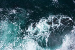 Top view on blue ocean waves, a Nature Photo by Olga_Z