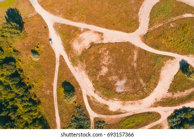 Top View On Off Road Race Track