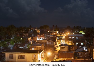 Top View On Slums At Night In Legaspi City, Philippines