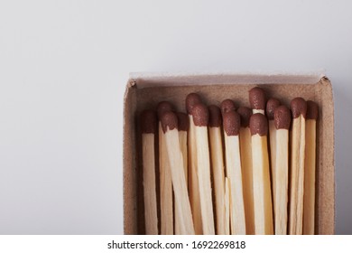 Top View Of Open Matchbox Empty Box Isolated On White Background