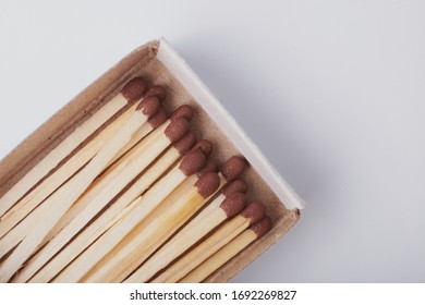 Top View Of Open Matchbox Empty Box Isolated On White Background