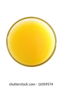 Top View Of An Orange Juice Glass