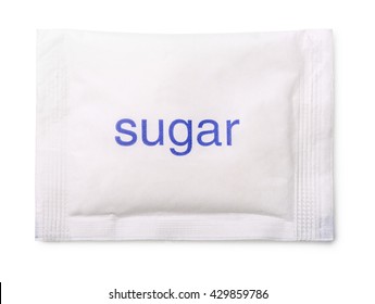 Top View Of Paper Sugar Bag Isolated On White