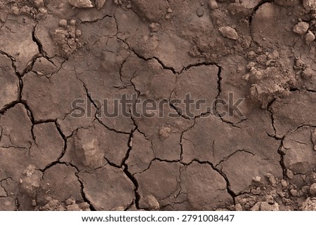 Top view of parched soil background