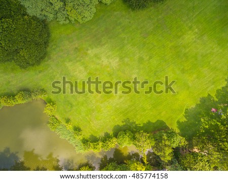 Top view of park, Natural grass texture