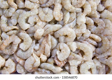 Top View Of Peeled Shrimps