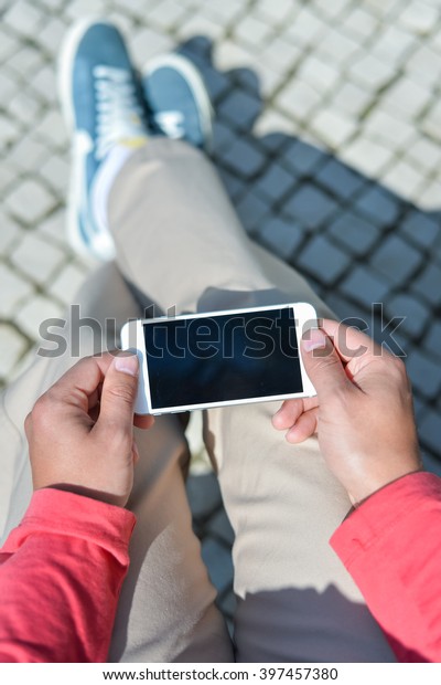 Top View Person Sitting On Bench Stock Photo 397457380 | Shutterstock