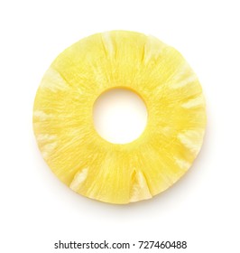 Top view of pineapple slice isolated on white - Shutterstock ID 727460488