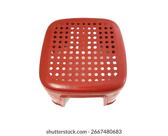 Top view plastic squat stool isolated on white background