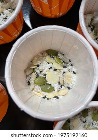 Top View Preparation Cup Cake Ingredients Inside A Cup During Hari Raya Celebration