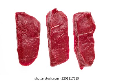 Top View Of Raw Boneless Strip Steak